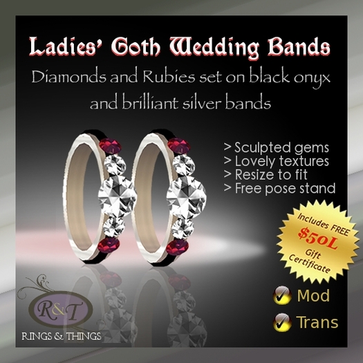 {R&T} Ladies' Goth Wedding Rings