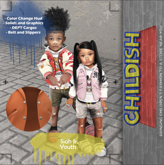 Second Life Marketplace - #Childish Siah Jr Varsity - Orange