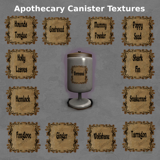 12 Apothecary Canisters LabeIs