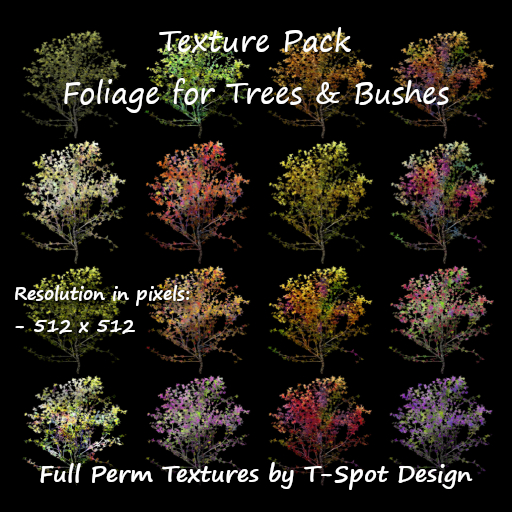T-Spot Texture Pack - Foliage for Trees & Bushes - Full Perm