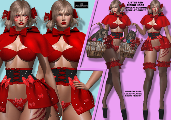 **LITTLE RED RIDING HOOD CONCEPT COSTUME COMPLET OUTFIT**