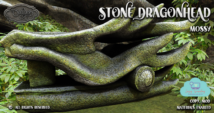 Mossy Dragonhead Garden Decor