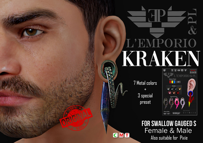 L'Emporio&PL::*Kraken*:::-Piercings-Swallow  Gauged Human/Pixie