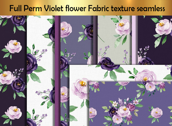 Second Life Marketplace Full Perm Violet flower Fabric texture seamless