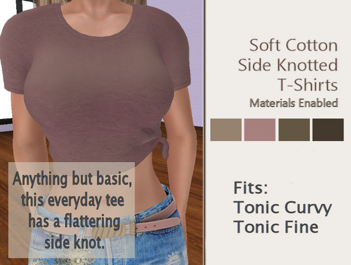 GIFT TONIC FINE CURVY DOLLARBIE GIFT-CROPPED SIDE KNOTTED T-SHIRT TOP-BEACHWEAR- DAILY DANCING CLUBBING CLUB OUTFIT