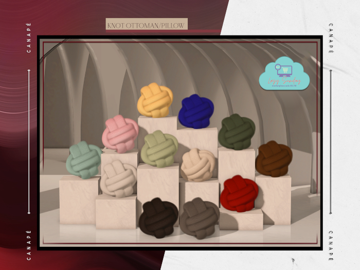 [Canape] Knot Ottoman/Pillows 