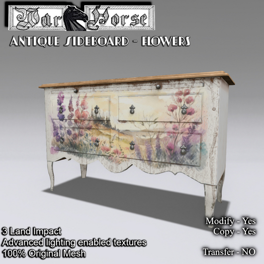[WH] Antique Buffet -Flowers - Add Me