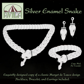 MA - Silver Enamel Snake Set - Silver