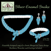 MA - Silver Enamel Snake Set - Blue