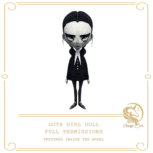 Full Perm Goth Girl Doll