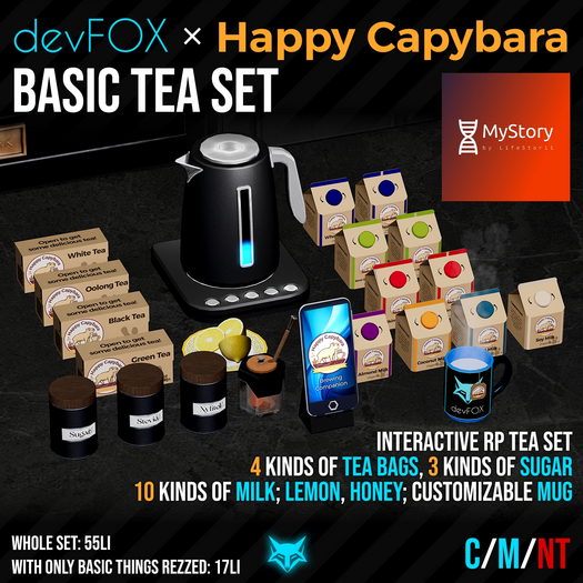 [devFOX] Happy Capybara Basic Tea Set