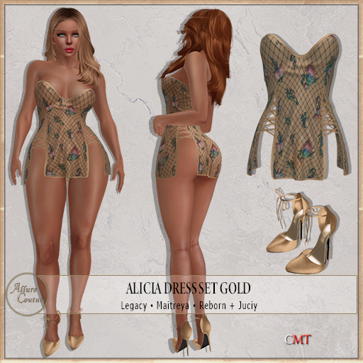 Alicia Dress Set Gold (Add Me)