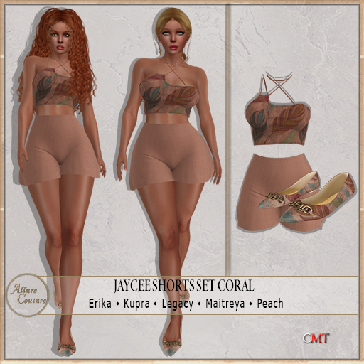 Jaycee Shorts Set Coral (Add Me)
