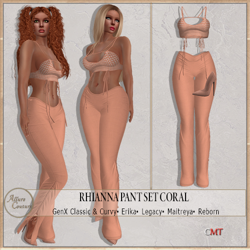 Rhianna Pant Set Coral (Add Me)