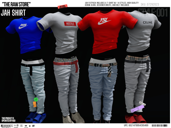 RAW - Jah Shirt FATPACK 