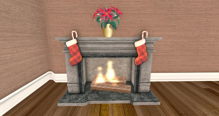PORTLAND PRODUCTS CHRISTMAS FIREPLACE GREY