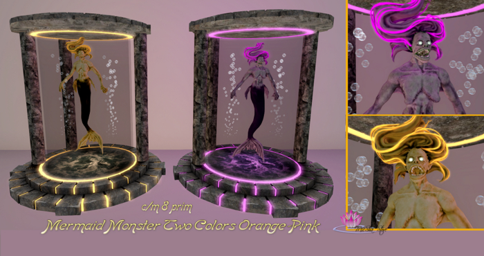 MICSHA-MERMAID MONSTER ORANCE AND PINK
