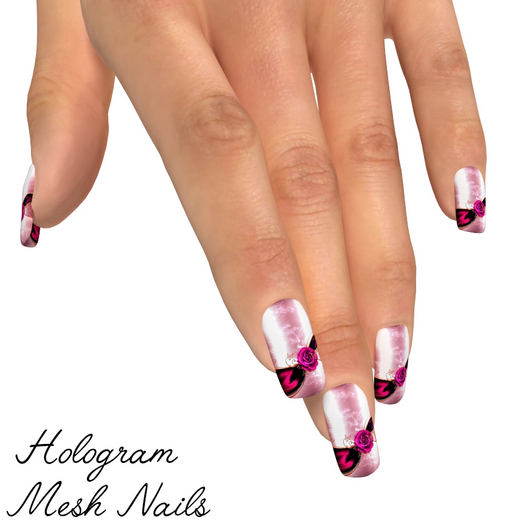 Rose Ribbon Nails Maitreya