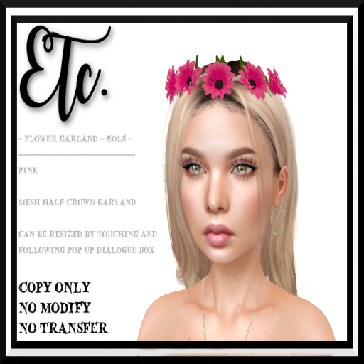 Etc. Flower garland - pink