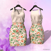 Creme Flowers Ella Pencil Dress Maitreya