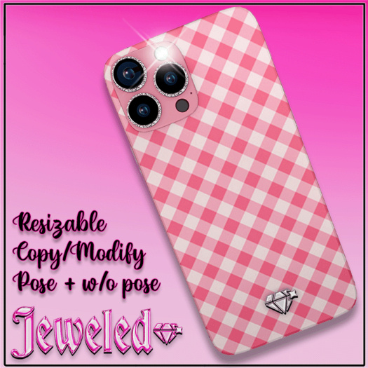 JEWELED::. Pink Plaid IPHONE