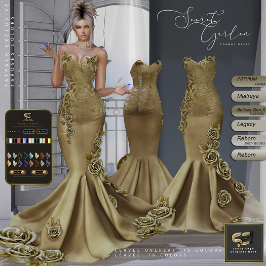 Son!a-Edge Secret-Garden Formal Dress/Gown Gold
