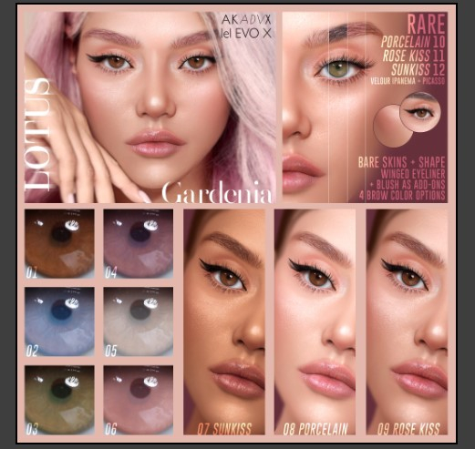11. LOTUS. Gardenia Skin+ ROSE KISS [boxed] RARE