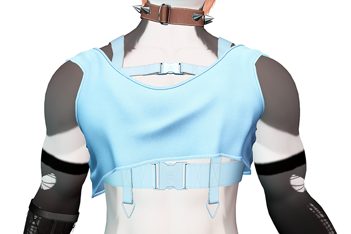 SA - Crop Top + Harness 1.2 Cyan