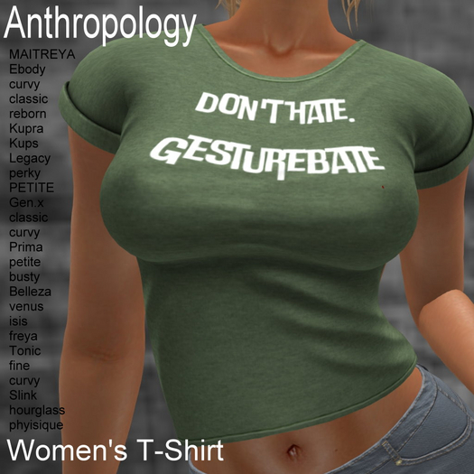 Don't hate. Gesturebate Women's T-Shirt (WTTA)
