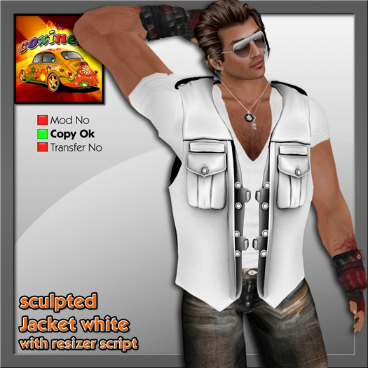 Coxi - Leather jacket white men