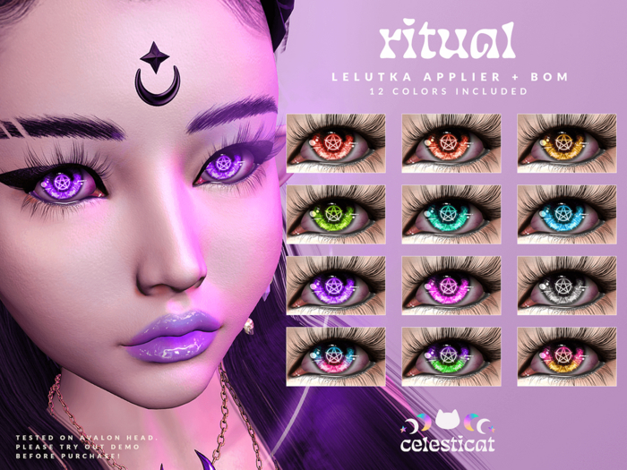 Second Life Marketplace - ☆Celesticat☆ - Ritual Eyes [LeL Evo X BOM ...