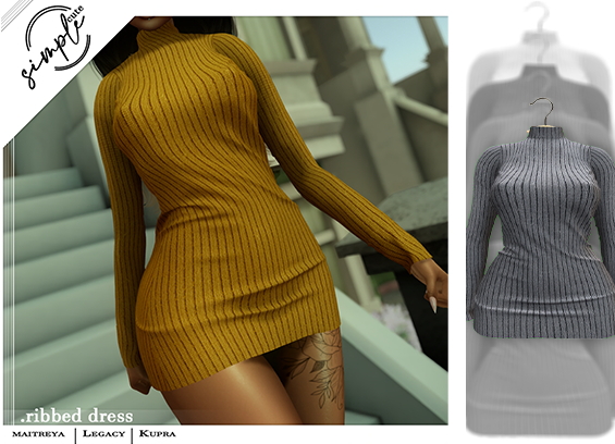 [simpleCUTE] Ribbed Dress -Ash