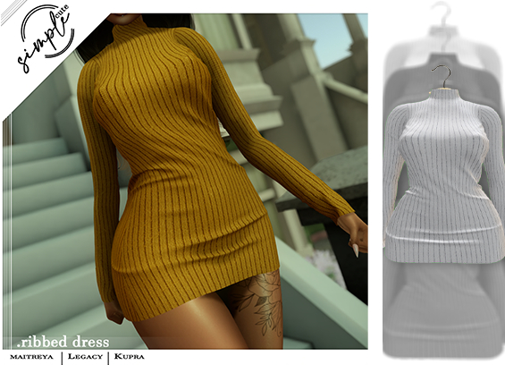 [simpleCUTE] Ribbed Dress -Blanco
