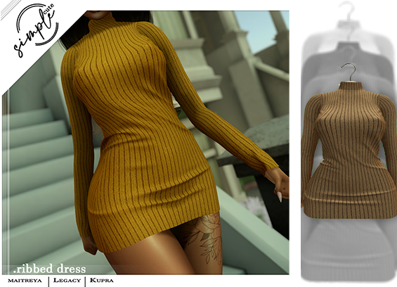 [simpleCUTE] Ribbed Dress -Sand