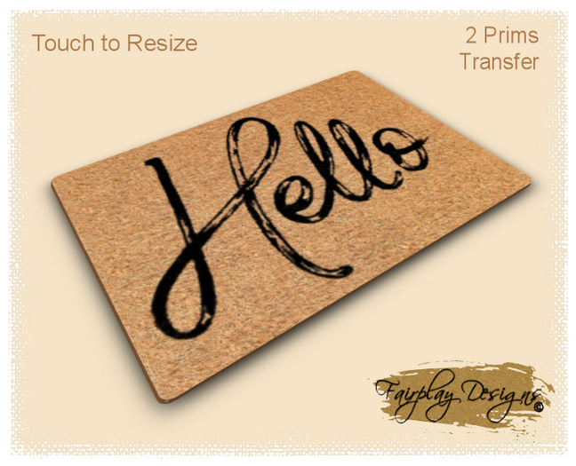 ~R~Hello Straw Door Mat