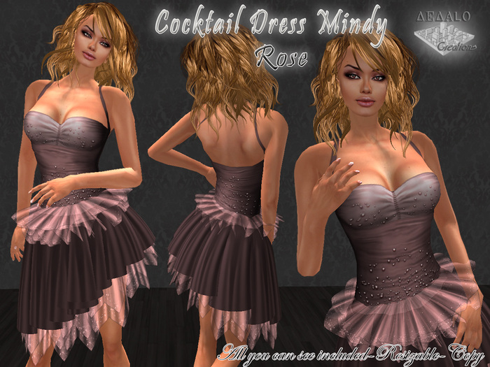 Cocktail Dress Mindy - Rose * SPECIAL PRICE New Dedalo Creations Promo * 