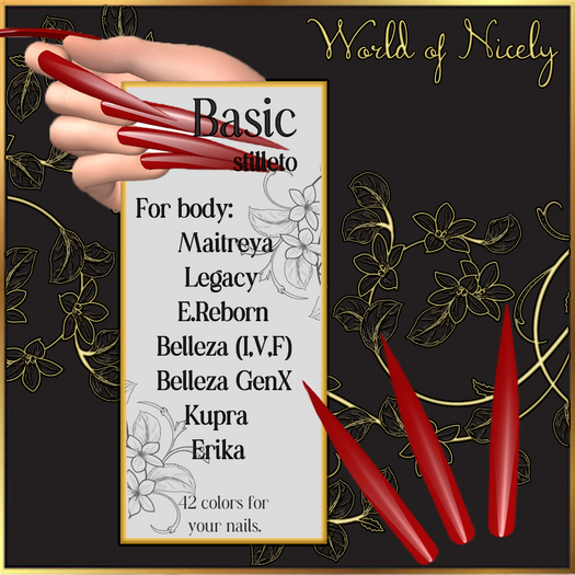 .:[Won]:.Basic LongStilleto nails w/HUD