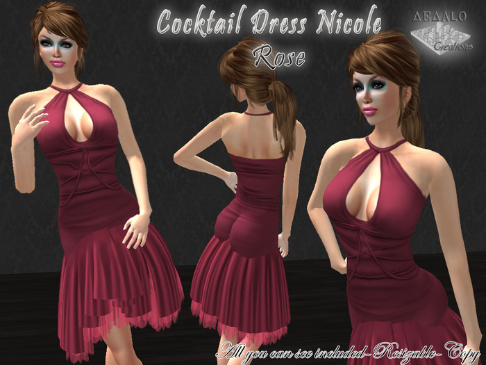 Cocktail Dress Nicole - Rose * SPECIAL PRICE New Dedalo Creations Promo * 