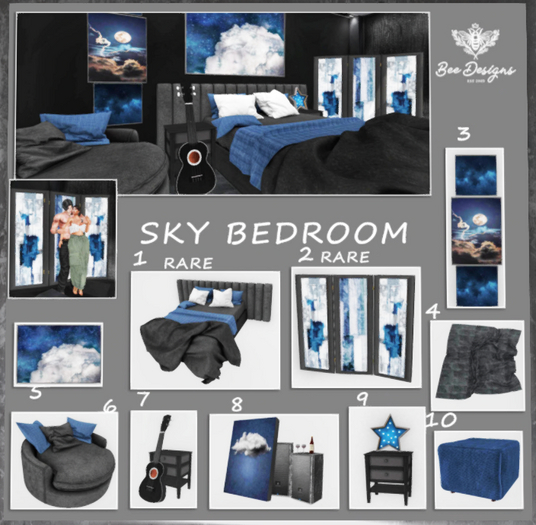 02 Bee Designs Sky Bedroom RARE - folding room devider