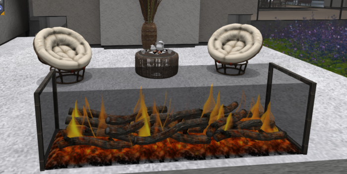 Fire Pit in Smoked Glass - indoor / outdoor