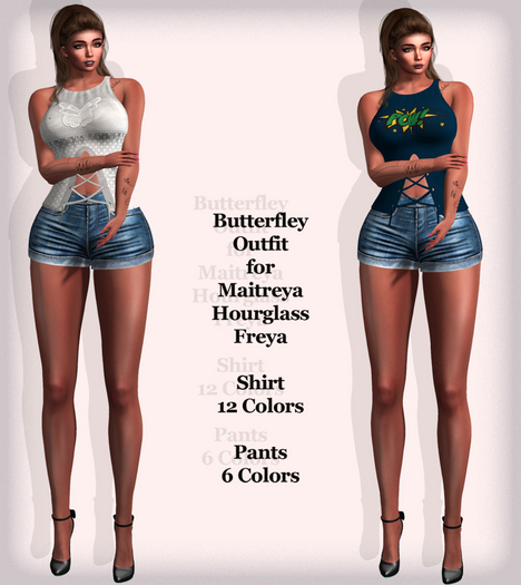 Butterfley Pants and Top for Maitreya, Freya, Hourglass