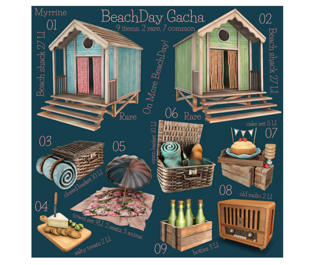 01 BeachDay Gacha - beach shack Blue RARE 1