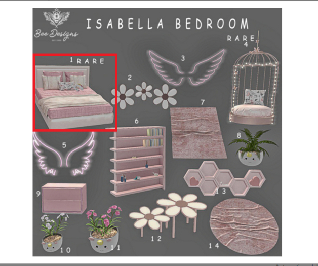 01 Bee Designs Isabella Bedroom RARE