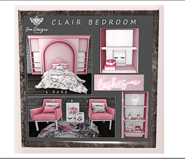 01 Bee Designs Clair Bedroom RARE