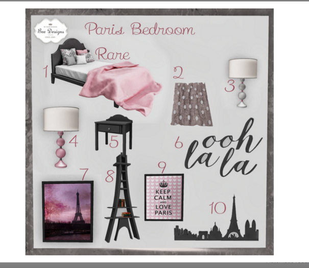 01 Bee designs Paris Bedroom RARE