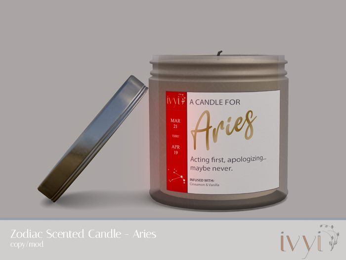 Candle Zodiac Sign Aries Personalized Scented Candle Birthday Zodiac