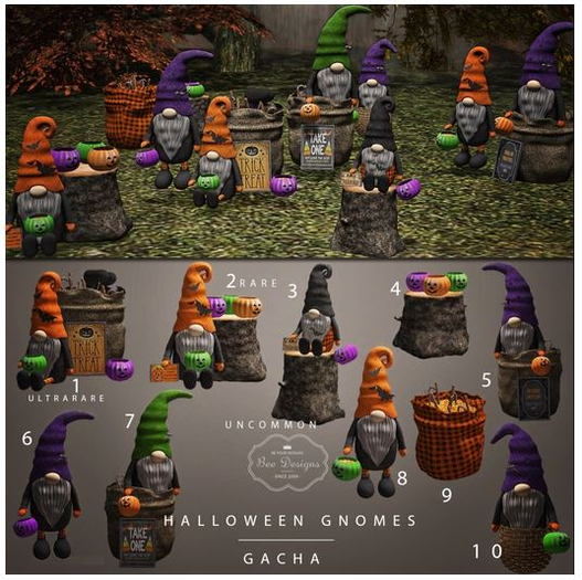 Bee Designs Halloween Gnomes gacha  2 RARE