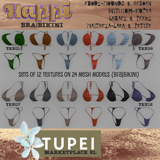 TuPei  Happi Bra|Bikini - Set of 12 for Inithium-Kupra