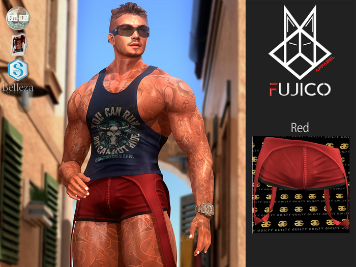 013 [FujicoApparel] Strong Set Pants-06 Red
