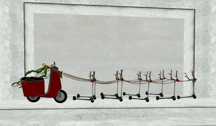 xmas sleigh with skateboards